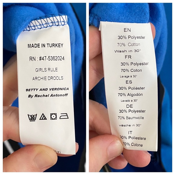 ARCHIE COMICS - Betty & Veronica by Rachel Antonoff Betty BLUE sweater Dress S - Picture 9 of 9